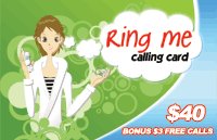 Ring Me Calling Card $40 - International Calling Cards