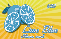 Lime Blue Phone Card $10 - International Calling Cards