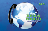 Hello World Phone Card $20 - International Calling Cards