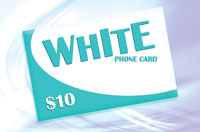 White Phone Card $10 - International Calling Cards